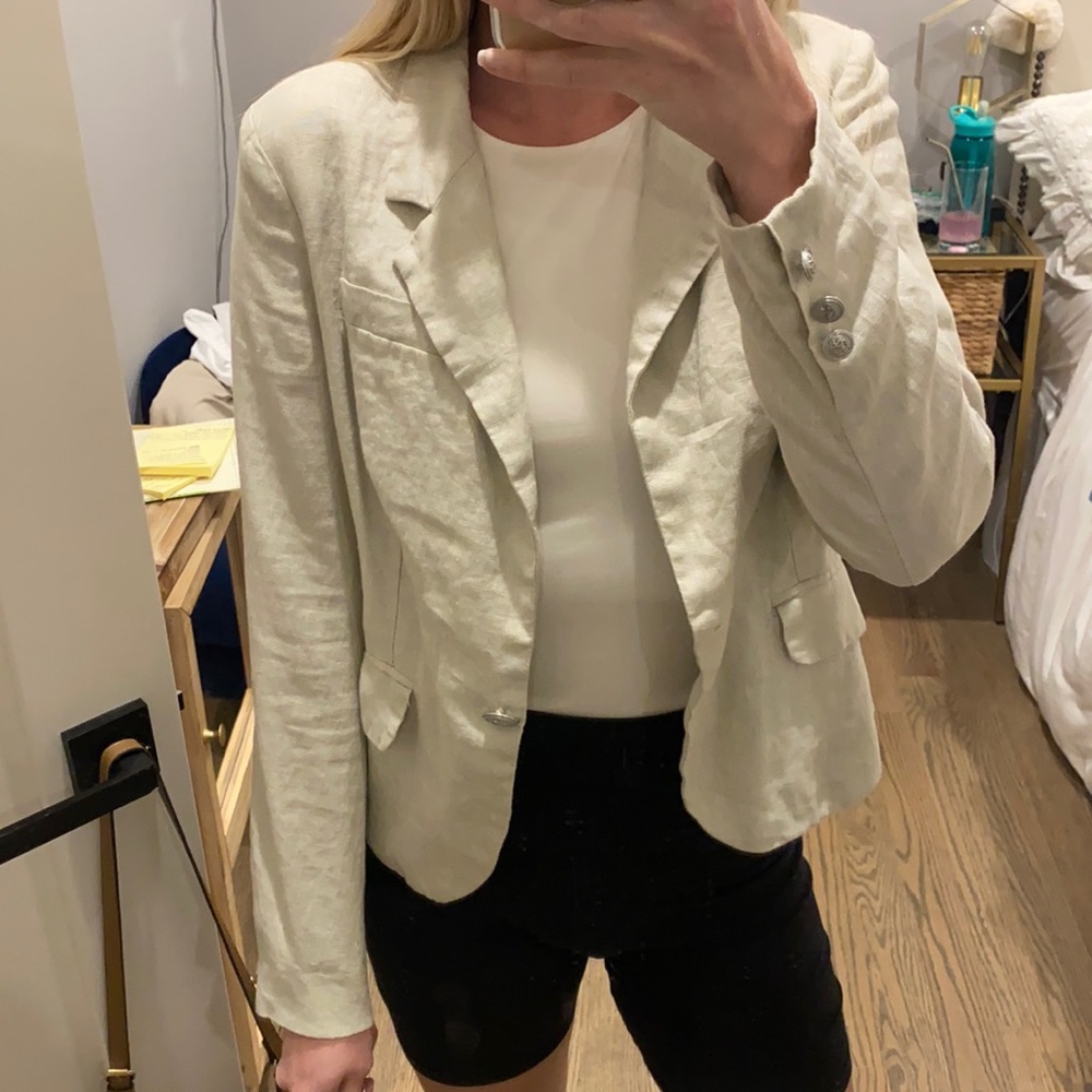 Off white linen blazer